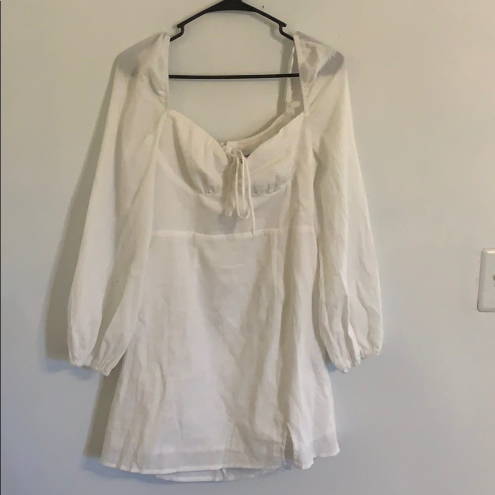 White Long Sleeve Princess Polly Dress